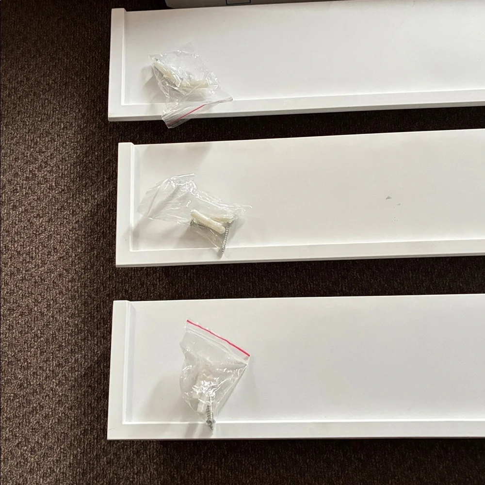 Set of 3 Mainstays White Decorative Floating Shelves (NIB, Minor Flaw on One)